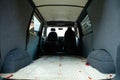 Conversion of a t4 van into a camper van. Carpeting has been added over the soundproofing and insulation