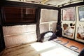 Conversion of a t4 van into a camper van. Carpeting has been added to the metalwork