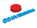 Conversions button on white Royalty Free Stock Photo