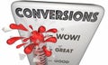 Conversions Sold Customers Closed Deals Thermometer 3d Illustration Royalty Free Stock Photo