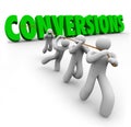 Conversions Word Team Pulling Together Increasing Sales Profits Royalty Free Stock Photo