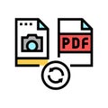 convert photo to pdf file color icon vector illustration Royalty Free Stock Photo