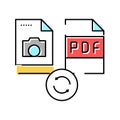 convert photo to pdf file color icon vector illustration Royalty Free Stock Photo