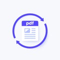 convert to PDF document vector icon