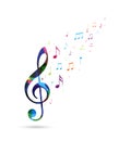 Colorful music notes background Royalty Free Stock Photo