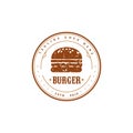 Vintage Retro Burger Stamp logo design inspiration