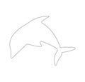 Simple dolphin silhouette illustration outline