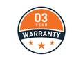 3 year warranty, 3 years warranty badge