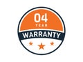 4 year warranty, 4 years warranty badge