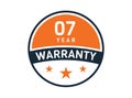 7 year warranty, 7 years warranty badge