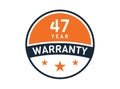 47 year warranty, 47 years warranty badge