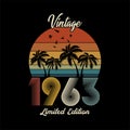 1963 vintage retro t shirt design Royalty Free Stock Photo