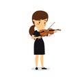 The girl plays the violin.