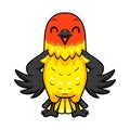 Cute western tanager bird cartoon