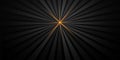 Dynamic black radial lines background with glowing orange starburst effect, abstract burst rays pattern for designs. Royalty Free Stock Photo