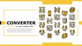 Converter Application Landing Header Vector