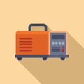 Converter power charge icon flat vector. Heat house Royalty Free Stock Photo