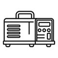 Converter power charge icon outline vector. Heat house