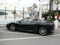 Convertible black Ferrari F430 in Puerto Banus Royalty Free Stock Photo