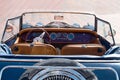 Convertible blue retro car Royalty Free Stock Photo
