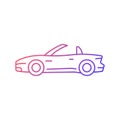 Convertible car gradient linear vector icon