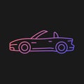 Convertible car gradient vector icon for dark theme