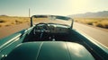 Convertible sunny day open road cinematic generative AI