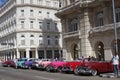 Convertible vintage cars parked in Havana, Cuba