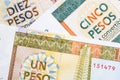 Convertibles Cuban pesos a background Royalty Free Stock Photo