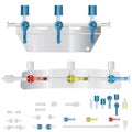 Converting devices part of the System for intravenous infusions