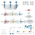 Converting devices part of the System for intravenous infusions