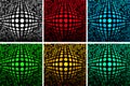 Convex glowing borders. Abstract colorful vibrant technology background set. Bulgy glow backdrop. Vector illustration.
