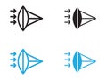 convex icon black and white vector outline sign