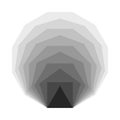 Convex regular polygons, showing gray Mach bands, an optical illusion Royalty Free Stock Photo