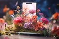 Convey the concept of a floralthemed mobile