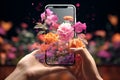 Convey the concept of a floralthemed mobile