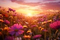 Convey the enchanting allure of a flower field