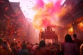 Convey the excitement of Holi processions with a Royalty Free Stock Photo