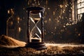 The passage of time on the emotional landscape through a well-composed image of an ancient hourglass, its grains of sand
