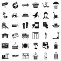 Conveyance icons set, simple style