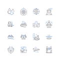 Conveyance line icons collection. Transportation, Transfer, Delivery, Shipment, Movement, Shuffling, Dispatch vector and