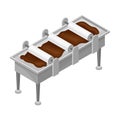 Conveyer Belt with Chocolate Bars Formation Process Vector Illustration