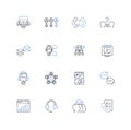 Conveying line icons collection. Transmitting, Shipping, Transporting, Carrying, Relaying, Passing, Transferring vector Royalty Free Stock Photo