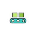 Conveyor belt filled outline icon