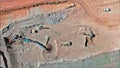 Conveyor belt at an gravel quarry mining quarrying equipment