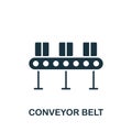 Conveyor belt icon. Monochrome simple sign from construction instruments collection. Conveyor belt icon for logo