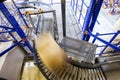 Conveyor belt in a modern warehouse