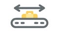 Conveyor belt movement icon, showing adjustable flow, vector design Generative AI Royalty Free Stock Photo