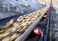 Conveyor Belt Moves Ore From The Quarry For Processing