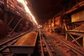 conveyor belts moving minerals in a remote iron ore mine